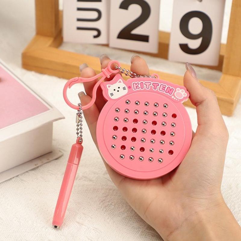 Mini Cute Cartoon Steel Ball Drawing Board Non Toxic Doodle Toy Pocket Sized Bag Charm Kids Birthday Gift Party Favor