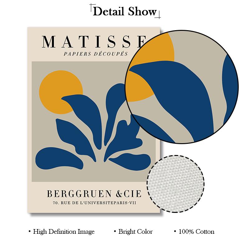 Henri Matisse Abstract Canvas Art Posters Nordic Vase Flower Decoration Paintings Print Picture for Living Room Blue Home Decor