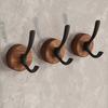 Adhesive Wall Hook No Drill Rustproof Hook with Retro Wood Grain Pattern Hanger for Bathroom