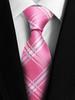 [Mendens] Silk Necktie, Stylish Check and Stripe Pattern, Men's, Formal, Business, Wedding, Gift, Luxury Brand, Trendy, Pink, 8cm