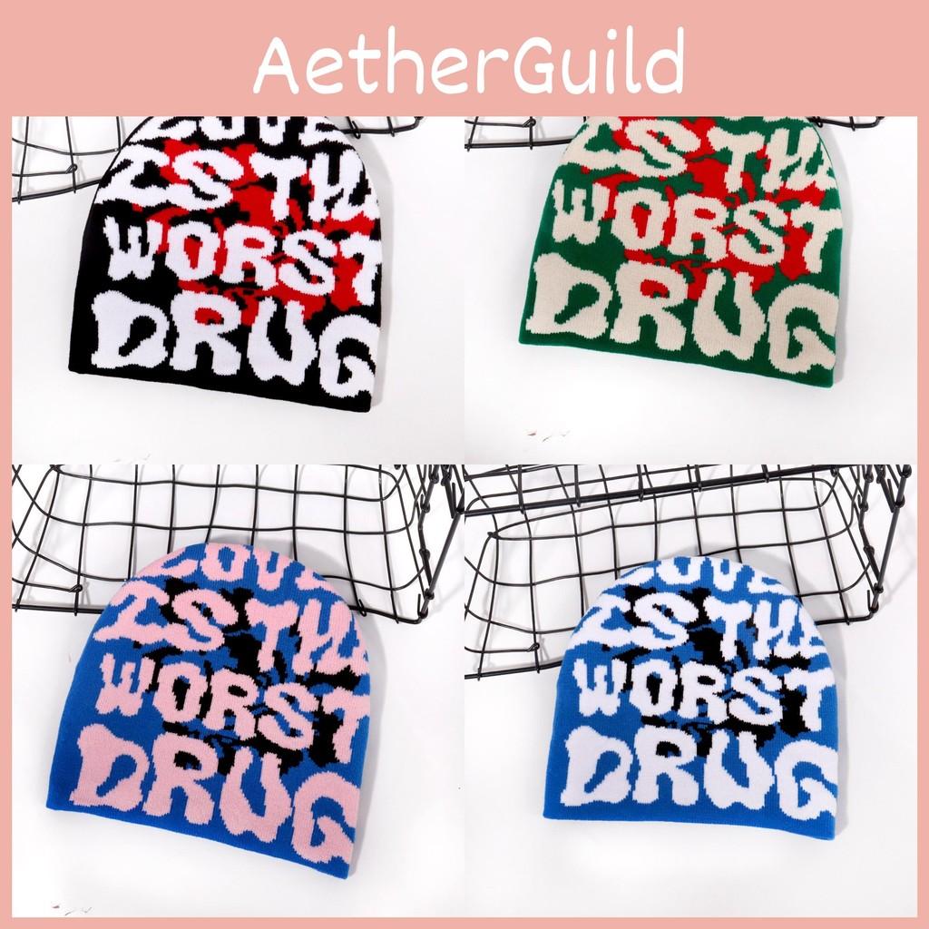 Letter Fashion Pattern Neutral Casual Warm Knitted Hat For Autumn Winter And