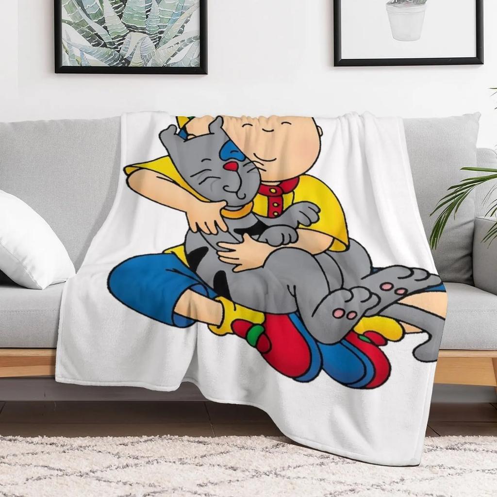 Caillou, Caillou and Dog Throw Blanket Decorative Sofas Luxury Blankets For Sofas Heavy Blankets