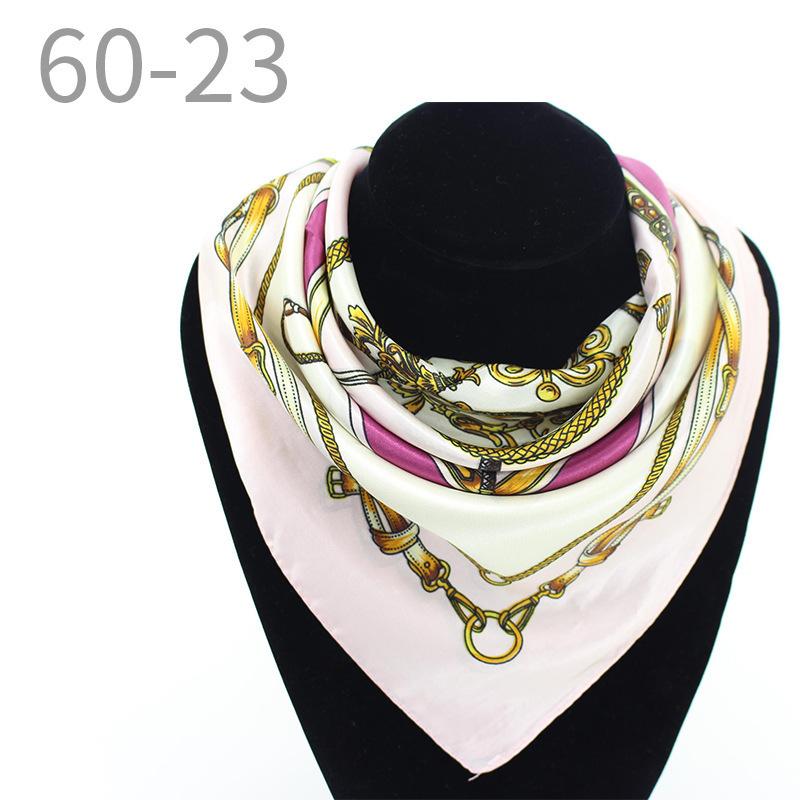 New simulated silk scarf, striped women's small square scarf, flight attendant workplace decoration cm spring and summer silk scarf