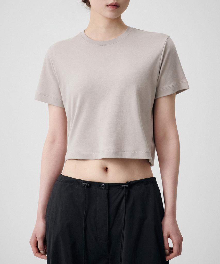 MUSINSA STANDARD WOMAN Women'S Crew Neck Crop T-Shirt [Mushroom]