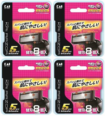 Kai Razor Replacement 8 Pieces X 4 [Bulk Purchase] 5-Blade Blades,