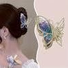 1PC Sweet Temperament Gentle Colorful Butterfly Grab Trigger High-end Exquisite Back Head Bun Shark Clip Hair Accessories