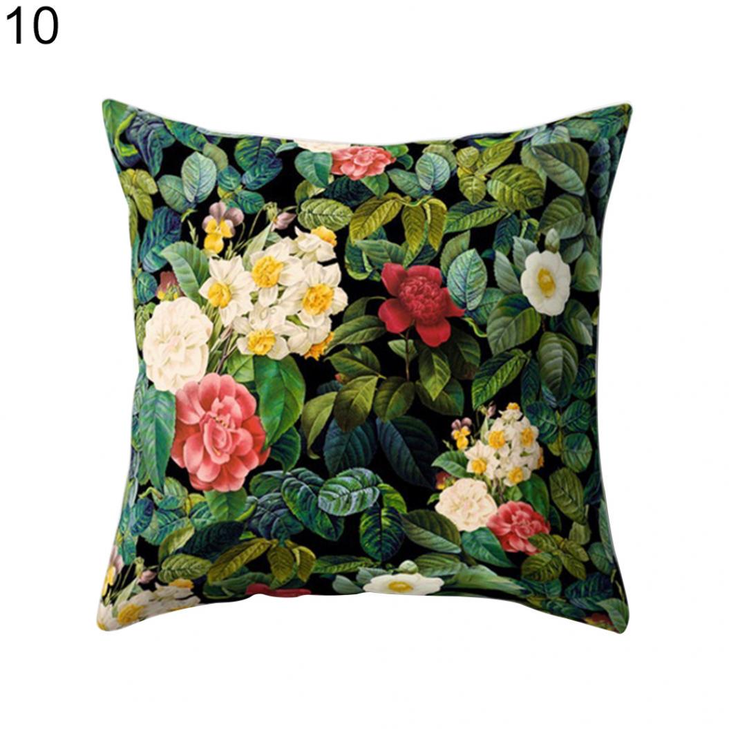 Мода Цветок Зеленые Листья Чехлы Наволочки Автомобиль Главная Кровать Диван Декор 559₽