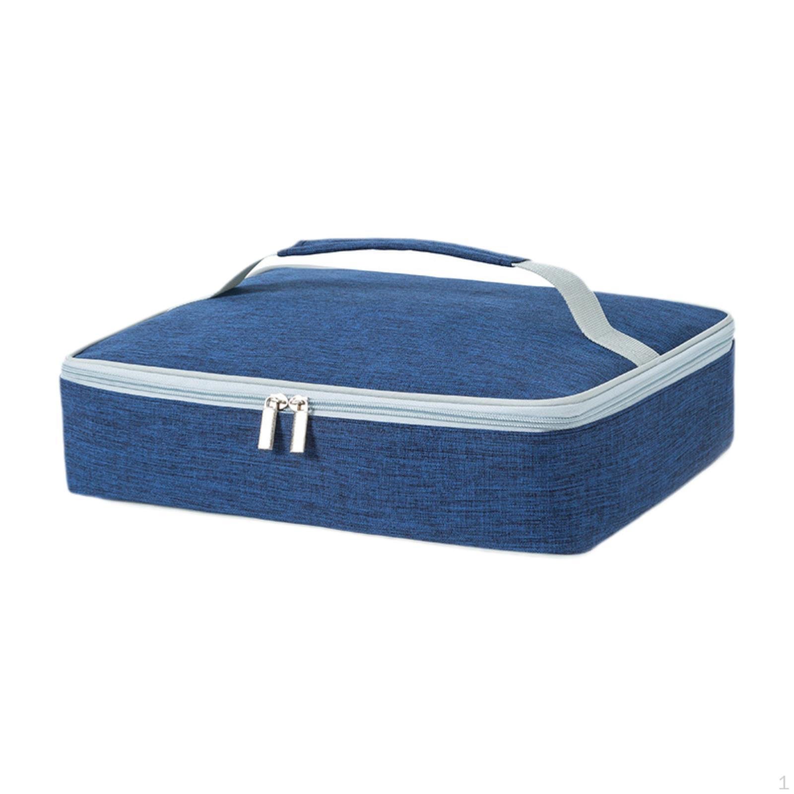 

Flat Bento Bag Convenient Insulated Lunch Box for Adult Men and Women Picnic синий