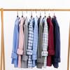 Men's Oxford Long Sleeve Square Collar Soild Plaid Striped Summer Casual Shirts Single Pocket  Shirt