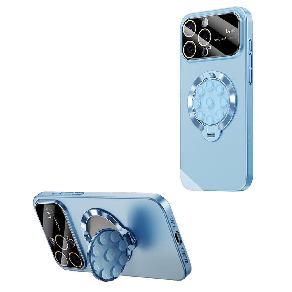 

For iPhone 15 Pro Max Case Compatible with MagSafe Suction Cup Kickstand PC Phone Cover Blue