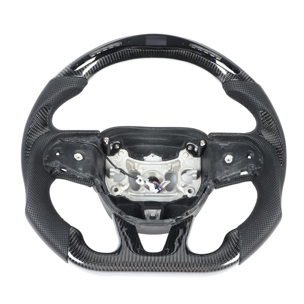 Carbon Fiber LED Display Shift Lights Steering Wheel Perforated Leather Replacement for HELLCAT