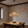 Rattan Pendant Lampshade Retro Design Woven Hanging Light Shade Rustic Elegance Fiber Lamp Cover for