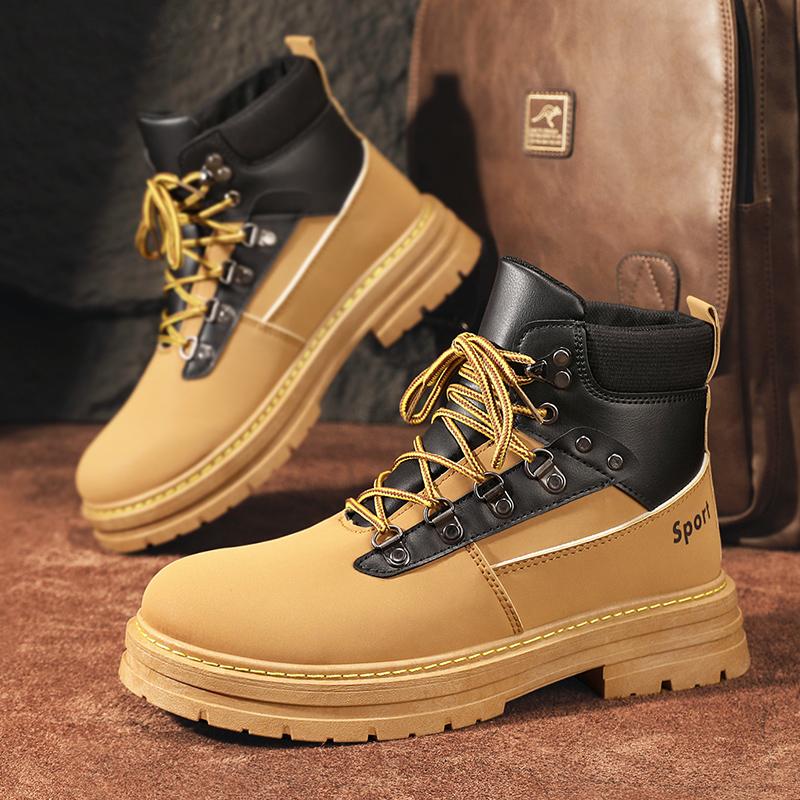 Mocassins tendance Chaussure montante Chaussure de sport à plateforme Baskets décontractées Chaussures décontractées en cuir Sport et loisirs Antidérapantes Bottes hautes Nouveau