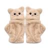 Winter Faux Furs Fingerless Wool Gloves Thermal Insulation Warm Convertible Mittens Flap Cover for Women Girls