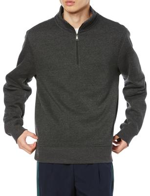 Amazon Essentials Fleece Pullover Long Heather Size M Men's Quarter-Zip Sweatshirt, Sleeve, Charcoal,