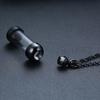 Pendant Necklace with Leak-Proof Steel Transparent Capsule Screw Cap Stainless Design Souvenir Keepsake