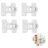 4 Pack Child Safety Fridge Lock Strong Adhesive No Drilling Cabinet Lock White Child Proof Lock for Refrigerator Cabinets
