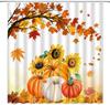 GCTNBJL Fall Shower Curtain Pumpkin Maple Leaves Sunflower Autumn Thanksgiving Day Harvest Farmhouse Seasonal Holiday Rustic Cou