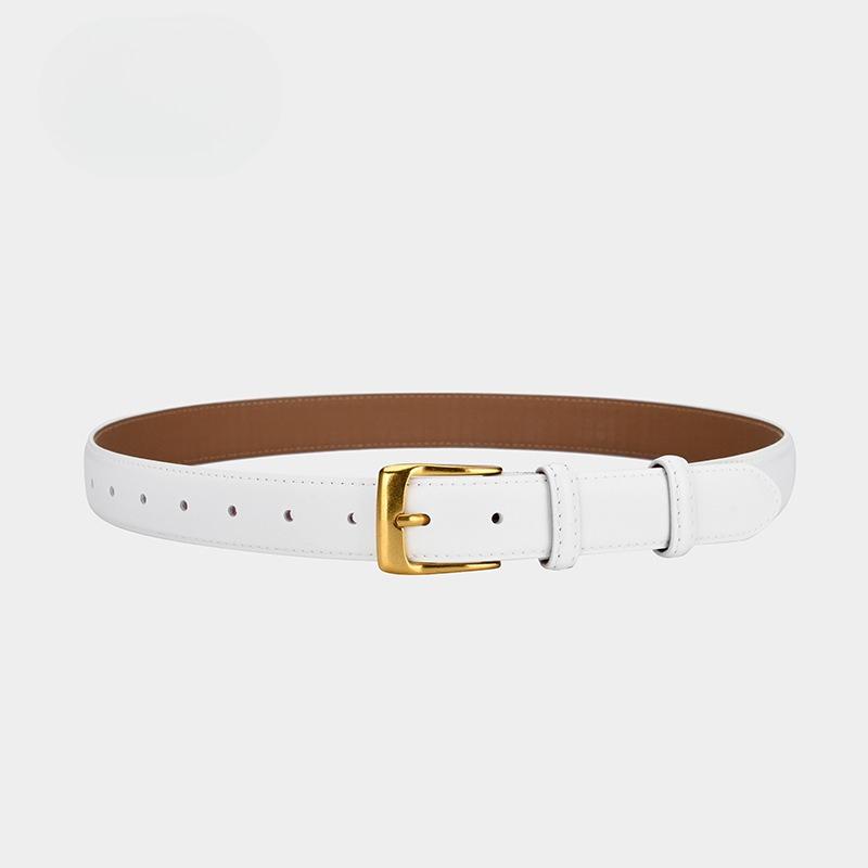 Retro Belt, Cowhide, Women's Belt, Casual Simple Belt, Versatile Multi-color Belt