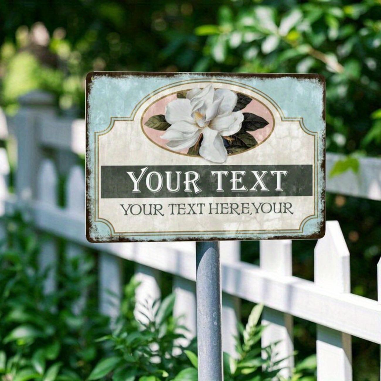 

Personalized Magnolia Floral Metal Wall Art 20x30cm Rustic Patina Home Garden Decor белый