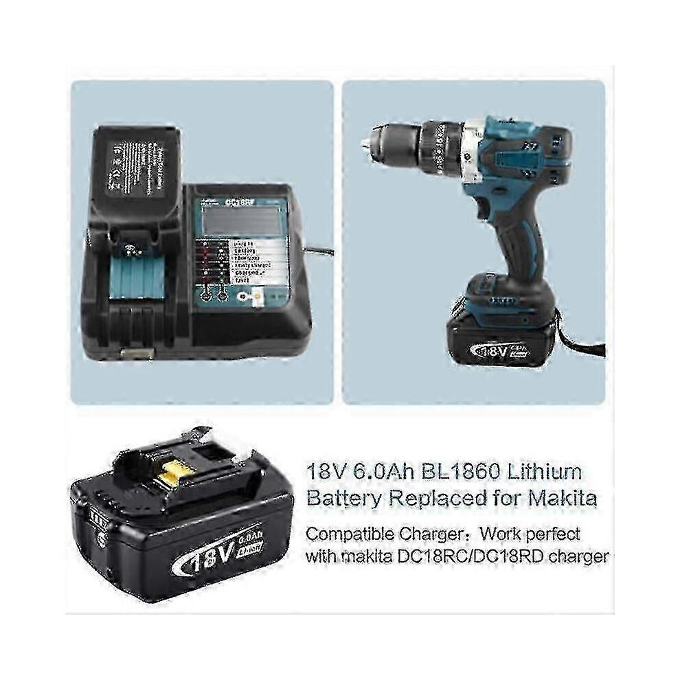 2 Pack for Makita 18v Battery 6.0 Ah Lxt Li-ion Bl1850b Bl1830b Bl1860b Cordless