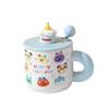 Mug Ceramic Water Cup with Lid Cute Creative Goodies Children Birthday Gift Cake Girl Cartoon