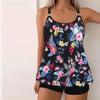 Damen Bademode Tankini 2-teiliger Badeanzug mit Blumenmuster