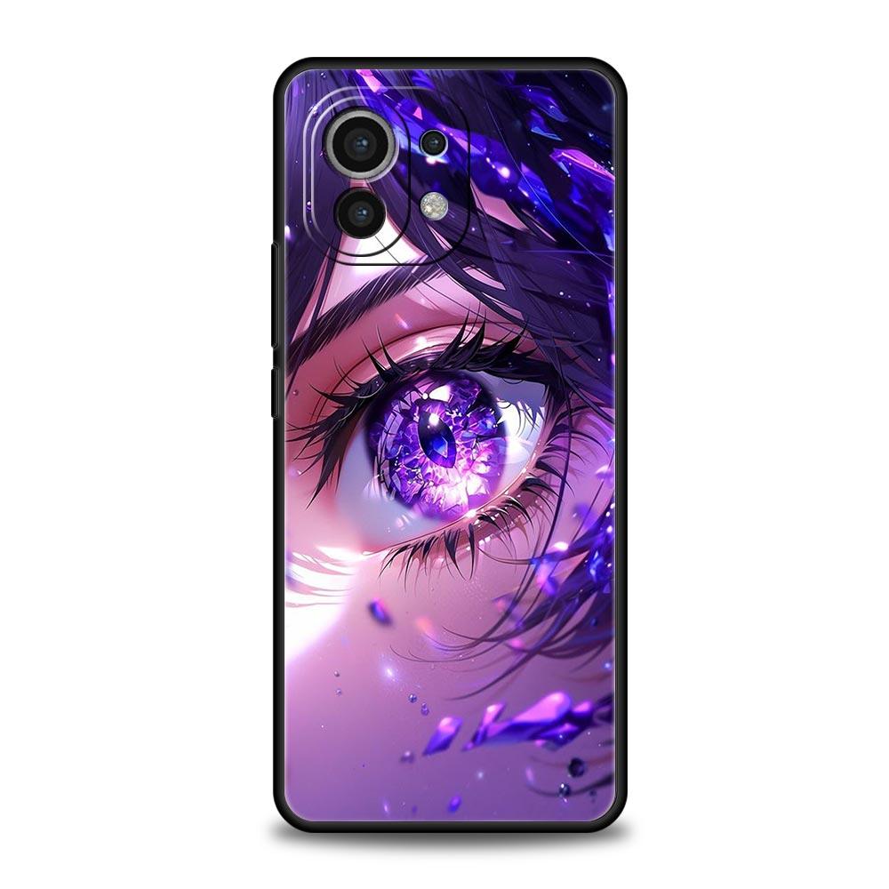 Cartoon Cute Eyes Art Phone Case For Xiaomi 14 13 12 11 Lite 13T 12T 11T Pro 9T Mi Poco X6 X5 M3 X3 Pro F5 F4 F3 5G Black Cover