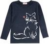 GIRLS' BLOUSE, Cotton, LONG SLEEVE, FOX, Navy Blue 122 T003C