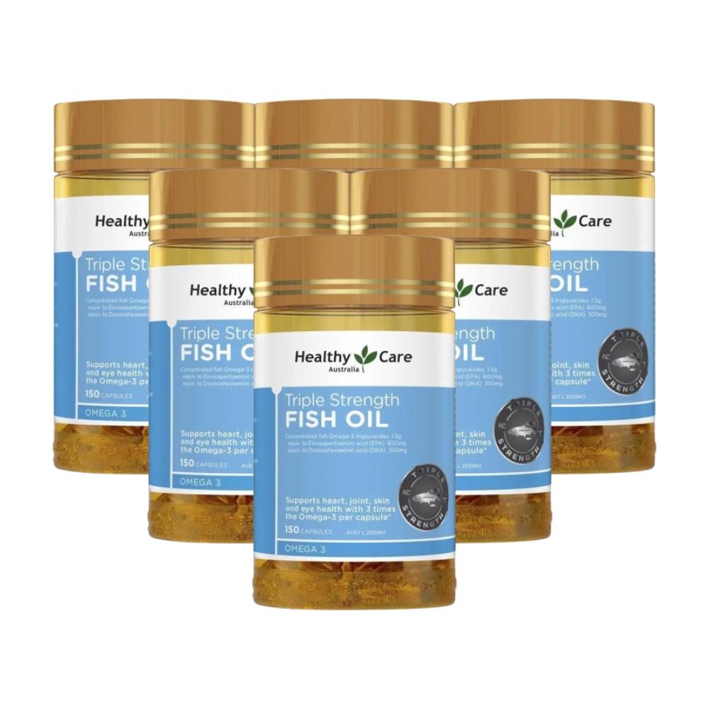 Healthy Care Triple Strength Fish Oil 150 Capsules x 6