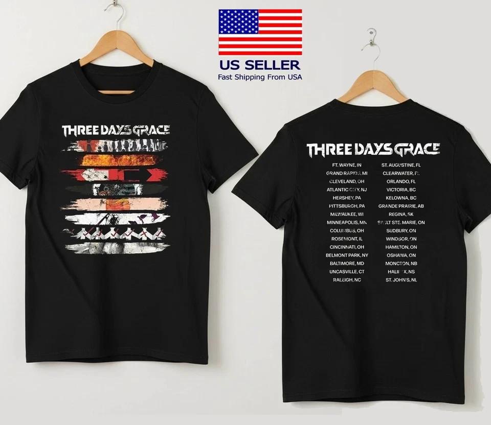 

Fastship Three Days Grace 2026 Album Stripe Tour TShirt Unisex T-Shirt S