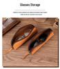 Genuine Leather Multifunctional Pencil Case Stationery Box with Zipper—Portable for Students, Holds 2B Pencils & Glasses