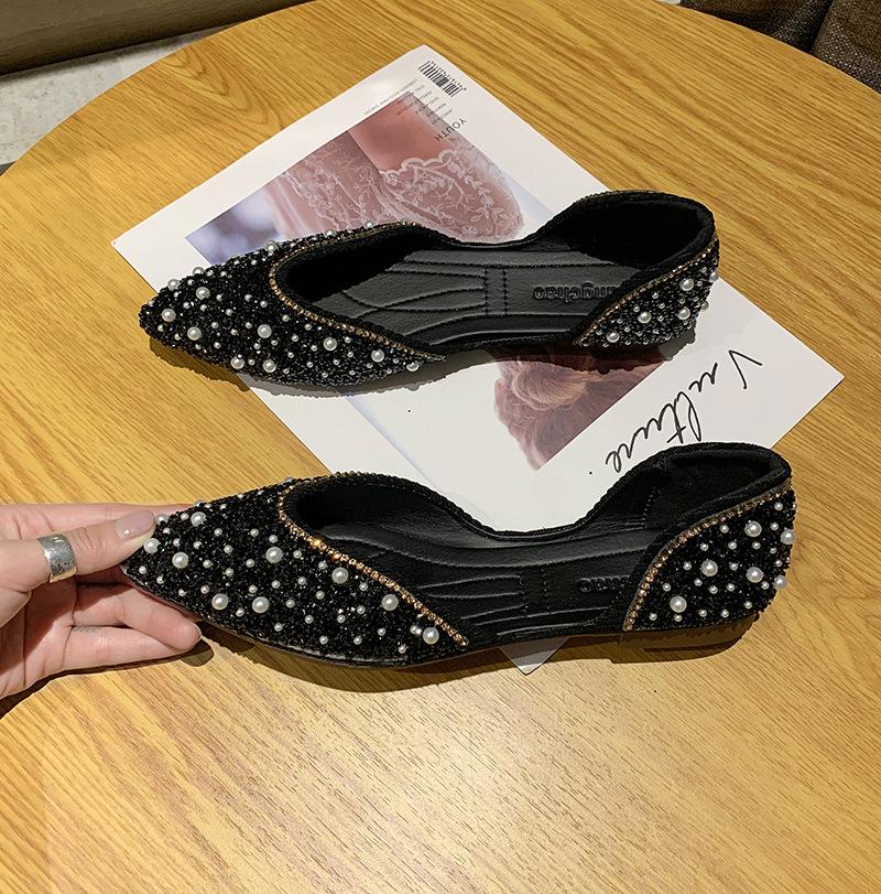 Women Fashion Flat Single Shoes Autumn Pointed Toe Shoes Flat Loafers Soft Sole Ladies Plus Size De Mujer