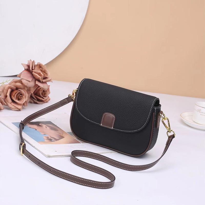 Top Layer Cowhide Single Shoulder Small Bag 2025 New Crossbody Bag Simple Elegant Women's Bag Fashion Genuine Leather Women's Bag
