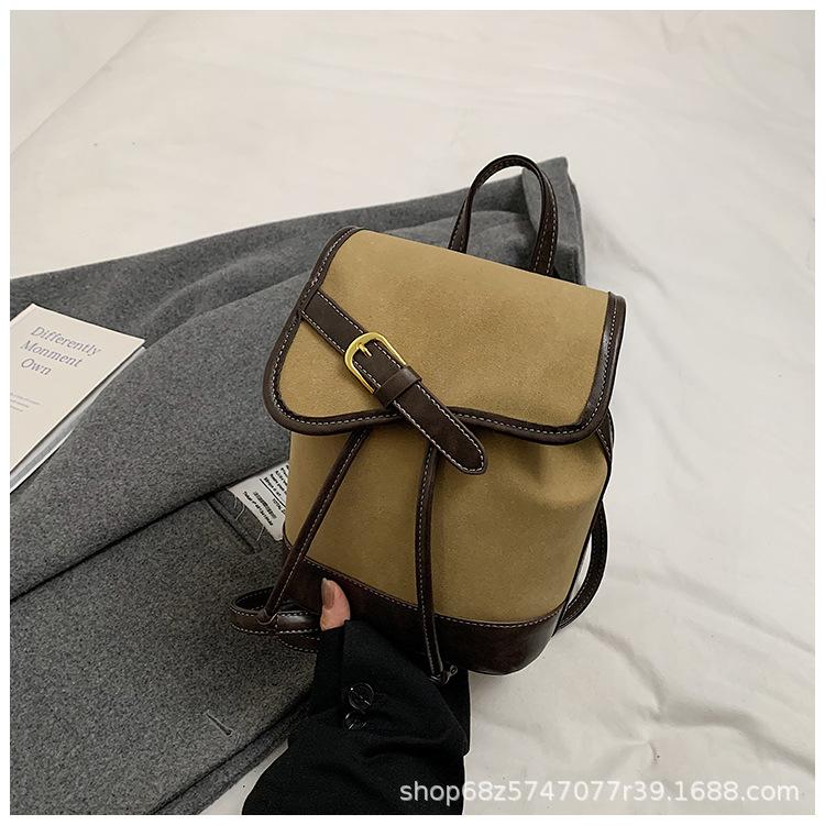 Рюкзак премиум-класса с корейским нишевым дизайном, женский, 2025 новый, из матовой искусственной кожи с отделкой, портативный дорожный рюкзак хаки