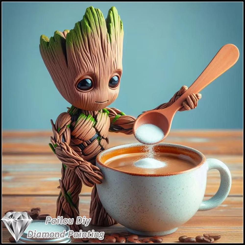 Disney Klassischer Charakter Groot 5D Diamantmalerei Vollstickerei Kunst Edelstein Aufkleber Handgemacht DIY Große Malerei Zubehör