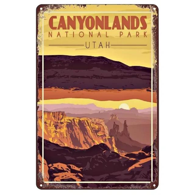 Vintage City View Metal Tin Signs  Landscape Plaque Wall Decoration Posters for Man Cave Home Cafe Garden Club Bar  Iron Pain