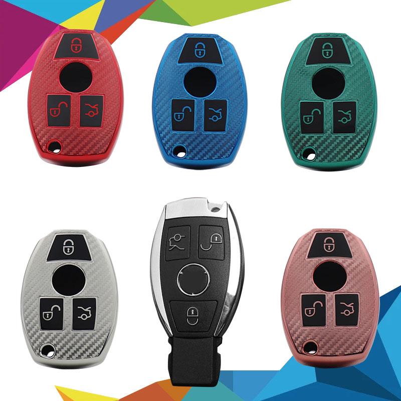 TPU Carbon Fiber Car Remote Key Cover Case Shell Key Fob for Mercedes Benz A B R G Class GLK GLA W204 W251 W463 W176 Protector Holder