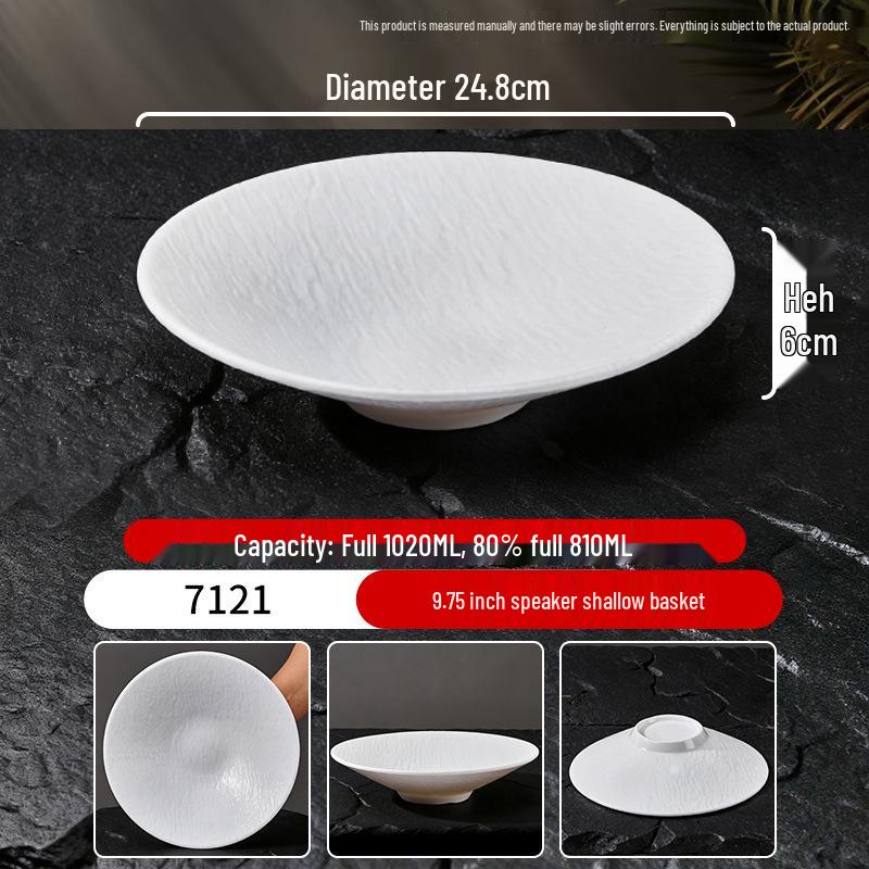 Melamine White Large Noodle Bowl - Imitation Porcelain for Ramen, Mala Tang, and Luosifen