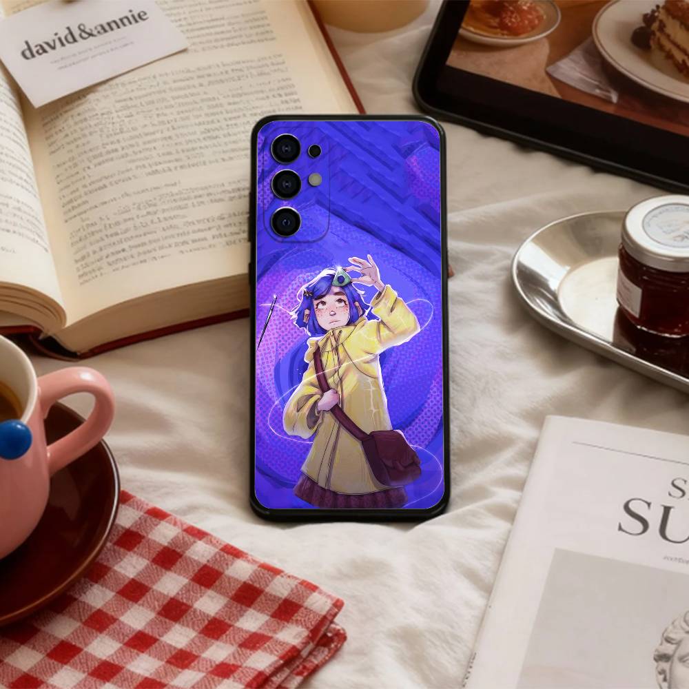 L-Little Girl C-Coralines Cute   Phone Case For Samsung S 25,24,23,22,30,21,10,9,Ultra,Plus,Lite,FE,4,5 G Soft Black Case