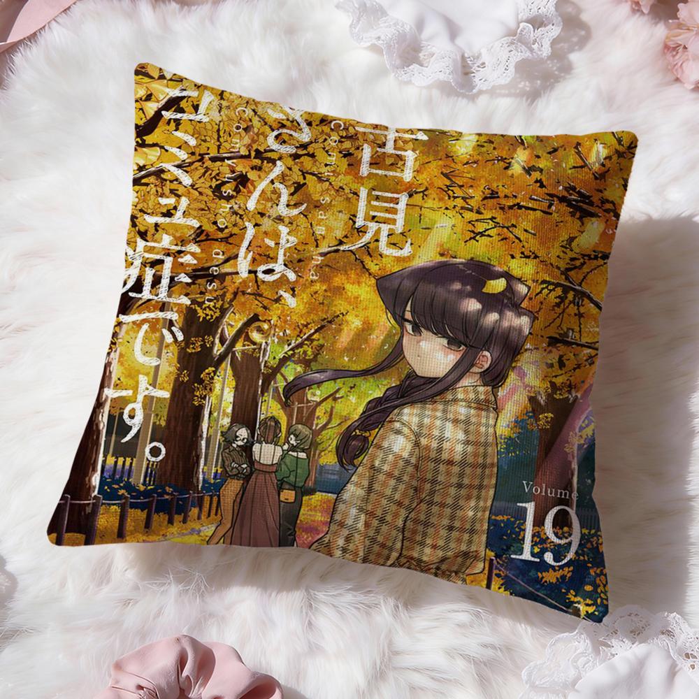 Anime Komi Cant CommunicateS Cushion Cover Premium Comfort Reversible Pillow Cove -Two in One Design for Any Room & Car Interior