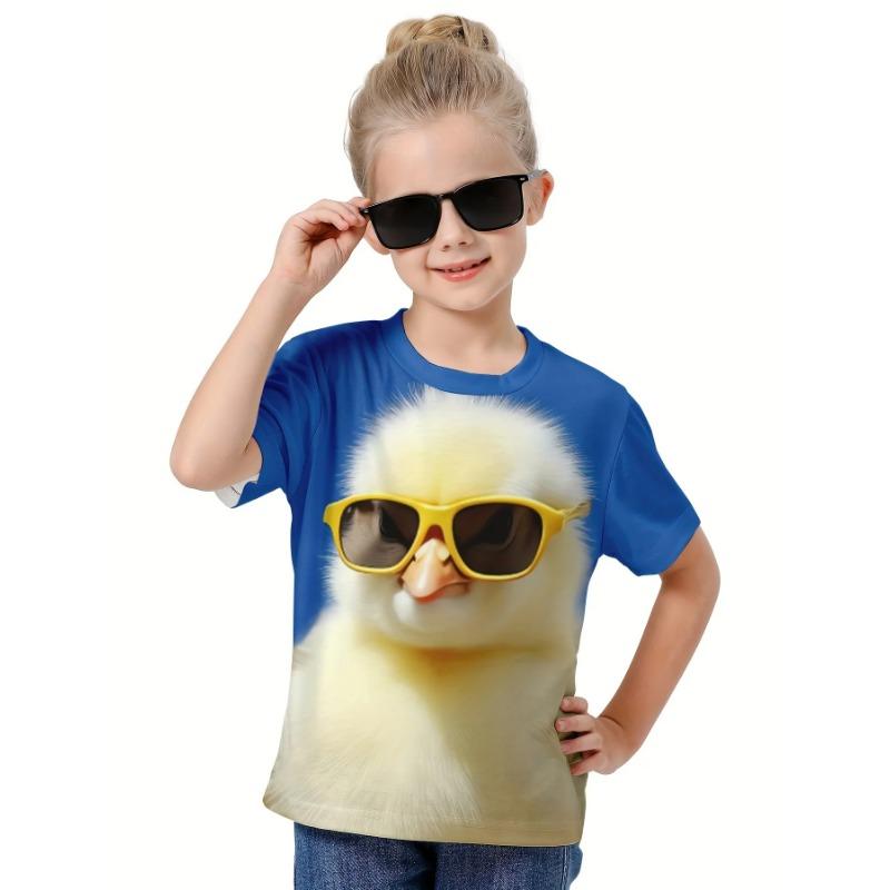 Summer Kids Cartoon Tops Tees Funny 3D Printed Animal Dog T-shirt Fashion Children Short Sleeve Clothing Boys Casual