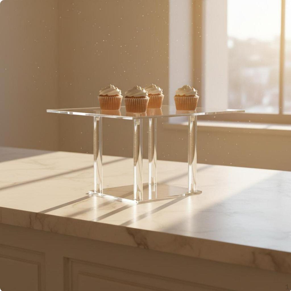 Acrylic Food Display Stand Easy To Clean Clear Dessert Risers for Bakers