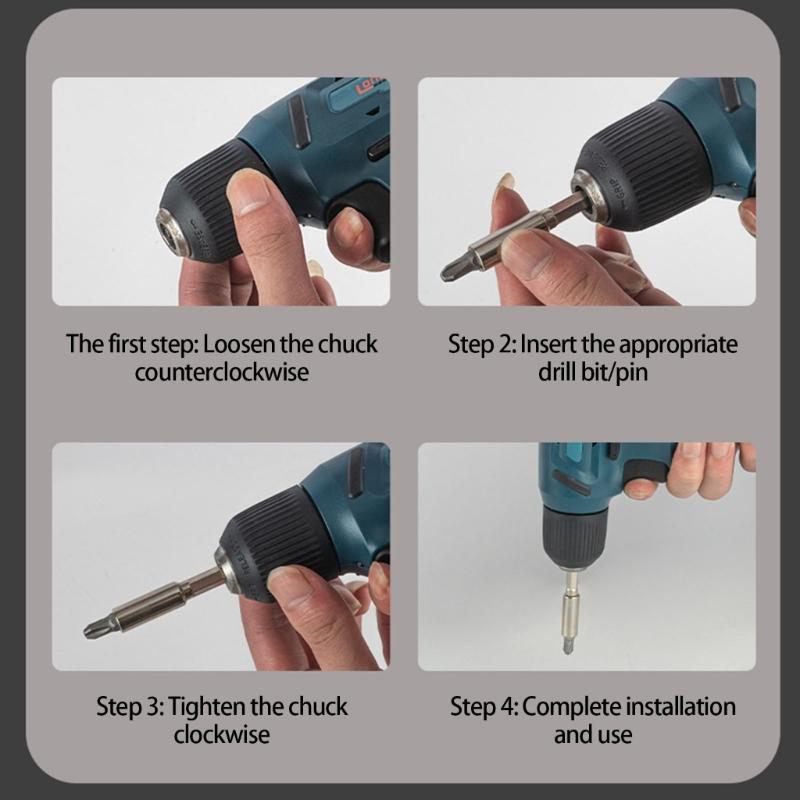 Cordless Driver Drill Brushless Electric Impact Screwdriver Rechargeable Power Tool Variable Speed for Home