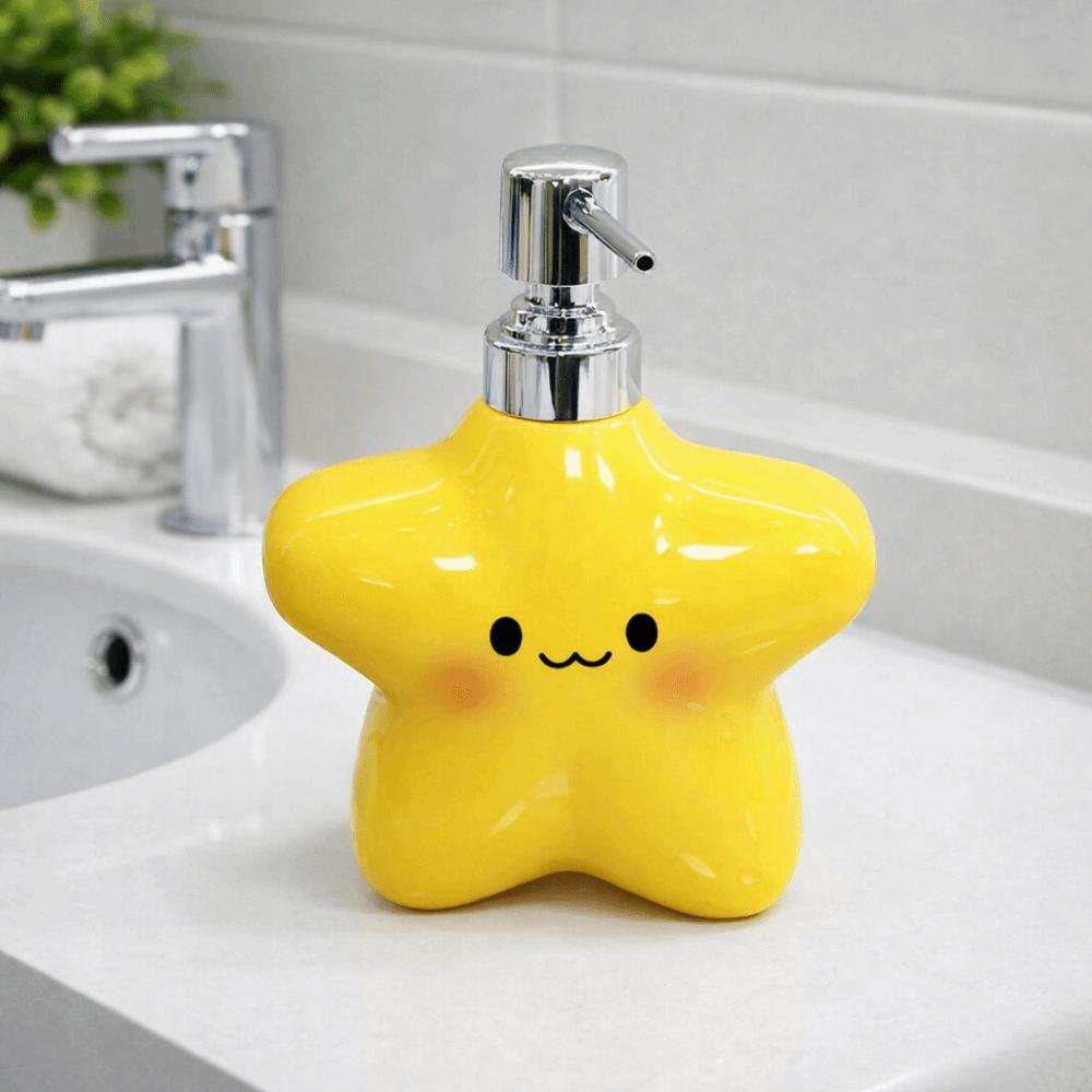 Star Shaped Foaming Soap Dispenser 400ML Ceramic Star Lotion Bottle  Bathroom Accessories