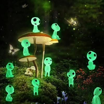 10 ks Mini živicových mimozemských figúrok Vílí záhrada Malé mimozemské doplnky Malý svietiaci v tme mimozemský dekor pre mikro krajinu Vonkajšia terasa Trávnik Záhrada