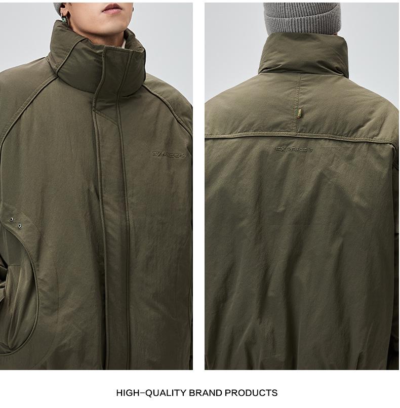 Men's Winter Stand Collar Down Jacket - Warm, Thickened, American Style, Outdoor Workwear