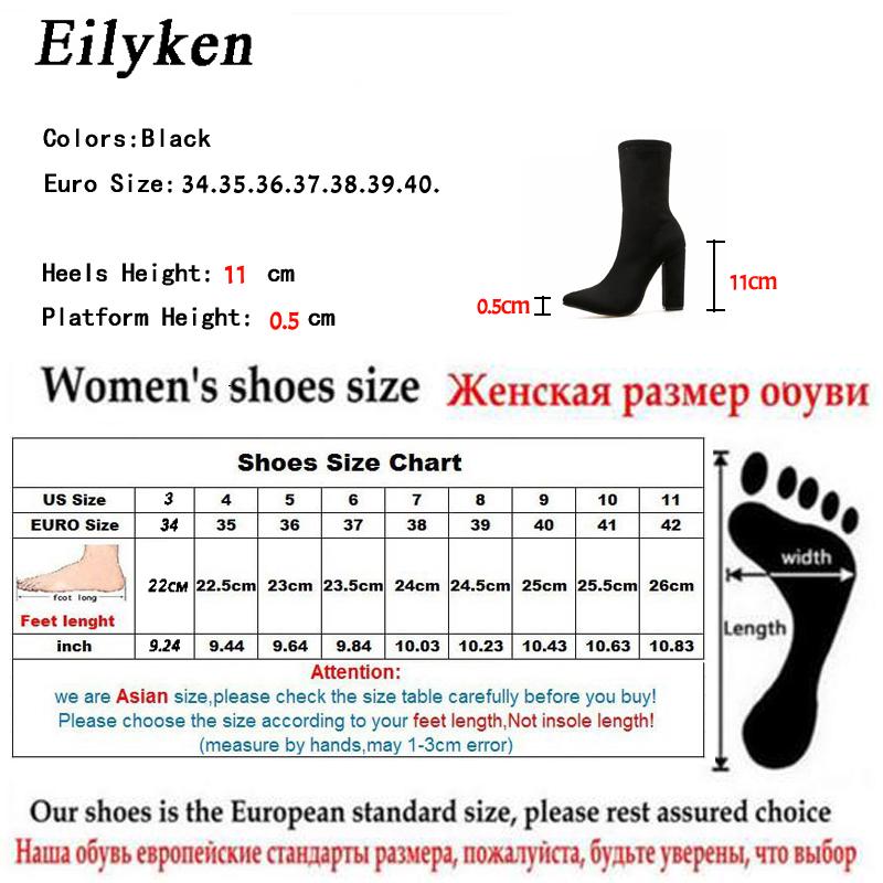 Fashion Eilyken New Women Ankle Boots Autumn Winter Fashion Pointed Toe Heel Zipper Ladies Chelsea Booties Shoes Plus Size 35-42