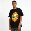 Cute Flower Cartoon Sun Print Kids Casual Short Sleeve Top Pure cotton T-shirt