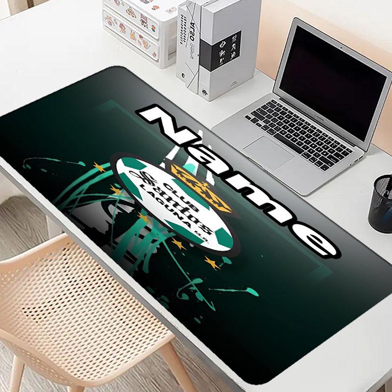 Custom Name Personalized Club Santos Laguna Pattern Mousepad, Laptop PC Desk Mat, Decorative Desk Mat for Home Keyboard Pad Gift